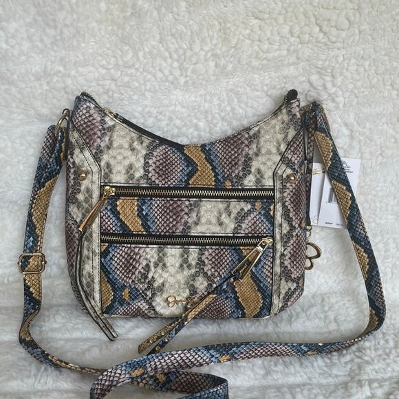 Brand New Design “Jessica Simpson” Python Blue Soft Zoey Crossbody Purse Bag - Picture 2 of 9